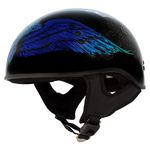 Hot Leathers HLD1045 Gloss Black 'Cross De Lis' Advanced DOT Skull Helmet - Large