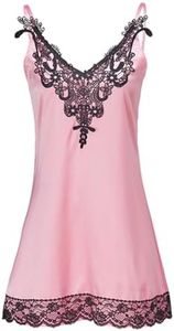 13 Going on 30 Cosplay Costume Jenna Rink Pink Slip Dress Bodycon Mini Dress Lace Trim Sexy Lingerie Nightdress, Pink, 3X-Large