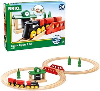 BRIO Classic Figure of 8 Wooden Railway Train Set - Toddler Toys for Kids 2 Years Up