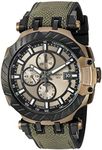 Tissot mens T-Race Stainless Steel Sport Watch Black & Khaki T1154273709100, Black & Khaki, Chronograph