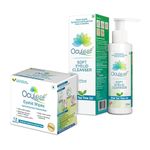 Waypham OCULEAF Eyelid Wipes With Soft Eyelid Cleanser, Eye Shampoo,Natural Tea Tree Oil, Aloe B Flower Extract, Tocopherol (Vit E) -125ml(Combo, 12 Wipes + 125ml Cleanser)