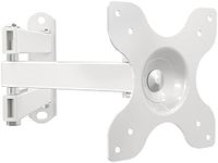 WALI TV Wall Mount Articulating LCD Monitor Full Motion 15 inch Extension Arm Tilt Swivel for Most 13 to 32 inch LED TV Flat Panel Screen with Mounting Holes up to 100x100mm (1330LM-W), White