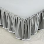 Ruffled Bed Skirts with Split Corners, Elegant Microfiber Fabric Full Bed Skirt 14 Inch Drop Platform Wrap Around Gathered Bedding Bed Skirt (Grey, Queen(60 * 80"))