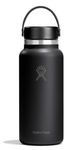 Hydro Flask Water Bottle - Insulated Stainless Steel - Wide Mouth Flex Lid, Non Spill, Leakproof and Refillable in 32 Oz Tonal Black