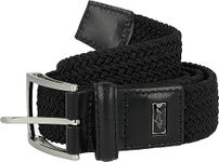 Greg Norman Men's WEAVE STRETCH Accessory, black, 32