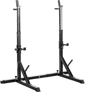 MOVIT Squat Rack Basic avec Station Dip, Hauteur et Largeur réglables, Support pour haltères Support pour haltères Appareil d'entraînement Home-Gym, Noir