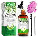 Rosemary Oil for Hair Growth, Rosemary Essential Oil with Silicone Massage Comb, Hair Growth & Skin Care & Eyelashes, Nourish Skin & Scalp, Improve Blood Circulation, Strengthen Hair, 120ml