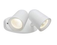 Knightsbridge Twin Outdoor Spotlight, Die Cast Alluminium, White, 18W