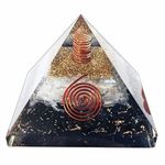 Shungite and Selenite Orgone Energy Generator Pyramid for Protection – Authentic Orgonite for Positive Energy – Crystal Orgone Energy Pyramid – Orgonite Meditation Stones