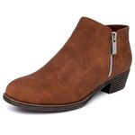 Nautica Women's Ankle Boot Dress Bootie With Side Zipper-Alara-Brown-7