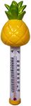 GAME 13027-BB Pineapple Spa and Pool Thermometer Shatter-Resistant Casing Tether Included, Fahrenheit and Celsius, 9-in Height x 3-1/2-in Diameter, Old Version