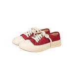 Theater Women Wicked Brothers Cherry Red Lace-Up Sneakers | Memory Foam Insole Platform Canvas Shoes | Stylish & Comfortable Office & Casual Wear