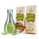 Nat Habit Ready-To-Apply Henna Paste & Pure Aloe Vera Gel The Ideal Combo For Conditioned Hair, Dandruff-Free, Healthy Scalp & Hair Fall with Rich Dark Brown Color (Combo Pack of 3)