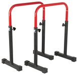 Amazon Brand - Symactive Adjustable Dips Bar Dip Station | Body Press Dip Bar, Max User Weight: 150 Kg