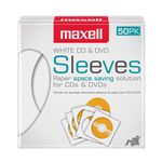 Maxell Blank Media CD/DVD 50-Pack Paper Sleeves 190135