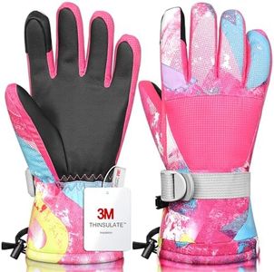 Odtmger Ski Gloves, Winter Gloves,Winter Waterproof Ski Gloves, Warm and Breathable Snow Gloves, Suitable for Outdoor Sports of Boys and Girls in Cold Winter