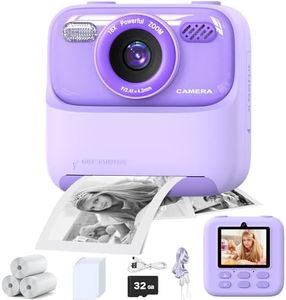 masterbee Kid Camera Instant Print Photo, Birthday Gifts for Girls and Boys, Kids Digital Camera Toys, 1080P HD Video, 3 4 5 6 7 8 9 10 11 12 Year Old Boy Gifts/Girl Gifts Purple