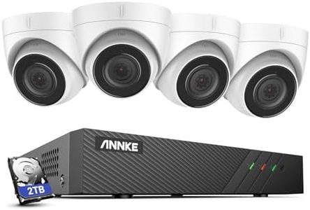 ANNKE PoE CCTV Camera System Outdoor, 4x 5MP Wired IP C500 Cameras Compatible with Alexa, 100 ft Night Vision, IP67 Waterproof, 8CH NVR CCTV Recorder with 2TB HDD, H500