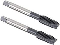 uxcell M10 x 1.5 Spiral Point Threading Tap, H2 Tolerance High Speed Steel TICN Coated, Round Shank with Square End, Metric Screw Taps Tapping Bit for Machinist Thread Repair, 2pcs