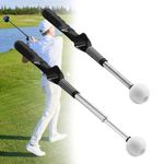 Retractable Golf Training Aid, Golf Swing Trainer, Golf Swing Training Aid, Golf Alignment Sticks, Golf Grip Training Aid for Indoor Practice Warm-up Strength, Golf Flexibility (Black)