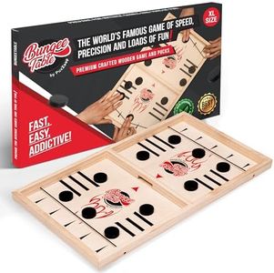 Bungee Table - Extra Large Fast Sling Puck Game - Test Your Speed and Accuracy with Fast Action Super Winner Wooden Air Hockey Board Game - Guaranteed Fun for Family Game Night or Party with Friends