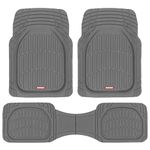 Motor Trend MT-923-GR Flextough Contour Liners-Deep Dish Heavy Duty Rubber Floor Mats for Car SUV Truck and Van-All Weather Protection, Gray