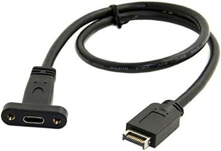 cablecc USB 3.1 Front Panel Header to USB-C Type-C Female Extension Cable 40cm with Panel Mount Screw