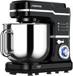 Acekool Stand Mixer 660W 10-Speed 7.5 Qt Tilt-Head Food Mixers, Kitchen Electric Mixer with Stainless Steel Bowl,Dough Hook,Whisk, Beater, Splash Guard, Black, Large, MK-5101