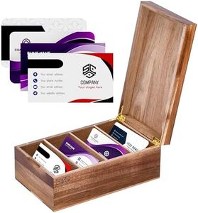 Prosumer's Choice Wood Business Card Holder - Business Card Holder Desk - Receipt Box Holder - Index Card Organizer - Business Card Box - Sturdy Mini Desktop Organizer - Business Card Holder for Desk