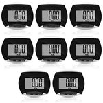 Weewooday 8 Pieces 3D Pedometer for Walking Step Counter for Walking Running Pedometer with Large Digital Display Portable Lcd Pedometer Gift for Women Men Adults