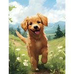 NAIMOER Dog Diamond Painting Kits for Adults, DIY Full Drill 5D Diamond Painting Spring Diamond Art Kits Puppy Animals Diamond Painitng Kits for Relaxation and Home Decor 30x40cm