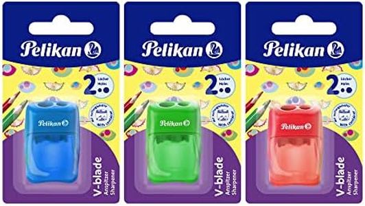 Pelikan 700245 - Sacapuntas con deposito 2 Orificios - Azul, Rosa o Verde