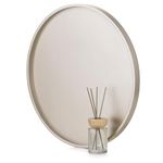 Hanobe Decorative Coffee Table Tray: Gold Wood Tray Round Rustic Wooden Trays Circle Farmhouse Centerpiece Candle Holder for Home Decor Ottoman Counter Display Living Room Organizer 18"