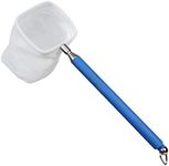 Expandable Fishing Landing Net，Fish Tank Shrimp Net Extendable Handle Mini Fishing Net，Stainless Steel Handle Fishing Net for Aquarium Fish Tank Pond Creek (Square-Blue)