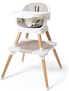 Kyrise 5-in-1 High Chair for Baby & Toddler - Convertible Baby Dining Seat - Portable Floor/Booster Seat - Adjustable Tray w. Cover - 5-Point Harness - Building Block Table & Chair - Stool (White)