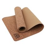 WishKraft CORK Yoga Mat with Storage Bag & Strap [5 MM Thick] Eco-Friendly, Non-Slip, & Sweat Resistant | Cushioning, Support & Stability for Exercise, Fitness, Meditation & Pilates