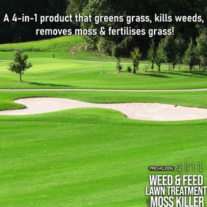 Pro-Kleen 4-in-1 Lawn Treatment, Weed & Moss Killer, Fertiliser, 2.5kg