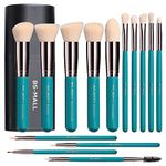 Makeup Brushes BS-MALL Premium Synthetic Foundation Powder Concealers Eye Shadows Makeup 14 Pcs Brush Set, Rose Golden, with Case (Green)