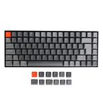 Keychron K2 Wireless Bluetooth/USB Wired Gaming Mechanical Keyboard, Compact 84 Keys ISO-UK-Layout White LED Backlight N-Key Rollover, Plastic Frame for Mac Windows, Gateron Red Switch, Version 2