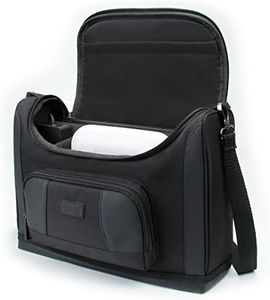 USA Gear Portable Photo Printer Case - Shoulder Bag with Internal Padding Compatible with Canon Selphy CP1500, Kodak Step Wireless, Canon Ivy 2, HP Sprocket Studio and more Mini Photo Printers - Black