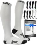 SB SOX Lite Compression Socks for Men & Women (15-20mmHg) – Best Compression Socks for Travel, Sports, and Daily Wear - XXL Sizes too! (Gray/Black, XXL)