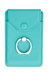 YUNCE Cell Phone RFID Ring Stand Stick on Wallet for Back of Phone for iPhone Android and All Smartphones Adhesive Credit Card Holder for Cell Phone-Green