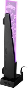 MSI MPG ARGB Graphics Card Stand - Prevents Graphics Card Bending, 8mm Tempered Glass, Magnetic Base, Tool-Free Installation