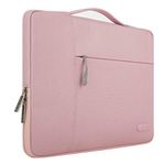 MOSISO Laptop Sleeve Compatible with MacBook Air 15 inch M3 A3114 M2 A2941 2023 2024/Pro A1990 A1707,Surface Laptop 15,Dell XPS 15,HP Stream 14, Polyester Multifunctional Bag, Pink