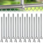 18 Pack Chain Link Fence Extension, 25.2'' Fence Extension Height, Galvanized Post Extender for Dogs and Privacy (1-3/8'') Silver