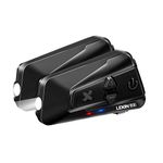 LEXIN 2pc G16 Motorbike Bluetooth Headset with Headlamp/SOS Mode, Up to 16 Riders Group Talk Helmet Communication System, Motorcycle Intercom with Music Sharing/FM Radio/Universal Pairing