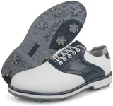 Zakey Spikes Golf Shoes Men Professional Golf Shoes Waterproof Walking Footwears for Golfers Outdoor Gym Sneakers (10,WhiteBlue)
