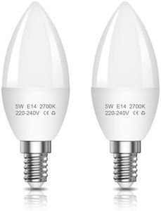 Lamptobe E14 Led Light Bulbs,E14 Small Screw Light Bulb Warm White 2700K, 450lm LED Candle Bulbs Screw for Chandeliers, 5W Equivalent of 50W E14 Bulb, Non Dimmable (2 Pack)