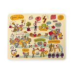 100yellow® Mouse Pad with Cartoon Design for Work from Home, Office Suitable for Laptop & Computer|Anti-Slip|Non Slip|Rubber Base|Multicolor|Size : (19.5X 21cm)