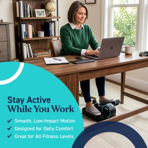 Cubii Go Under Desk Elliptical Trainer – Aqua, LCD Tracker, Adjustable Resistance